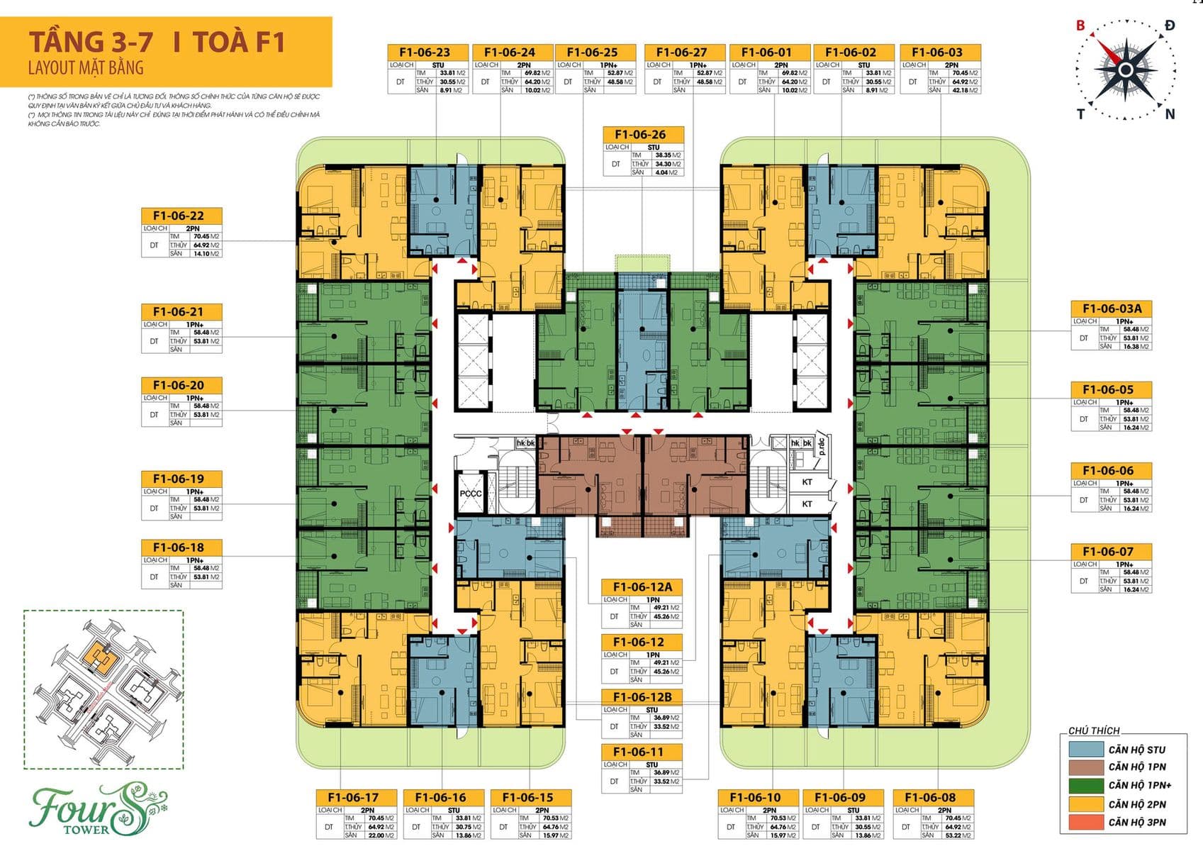 Tầng 3–7 · Tòa F1