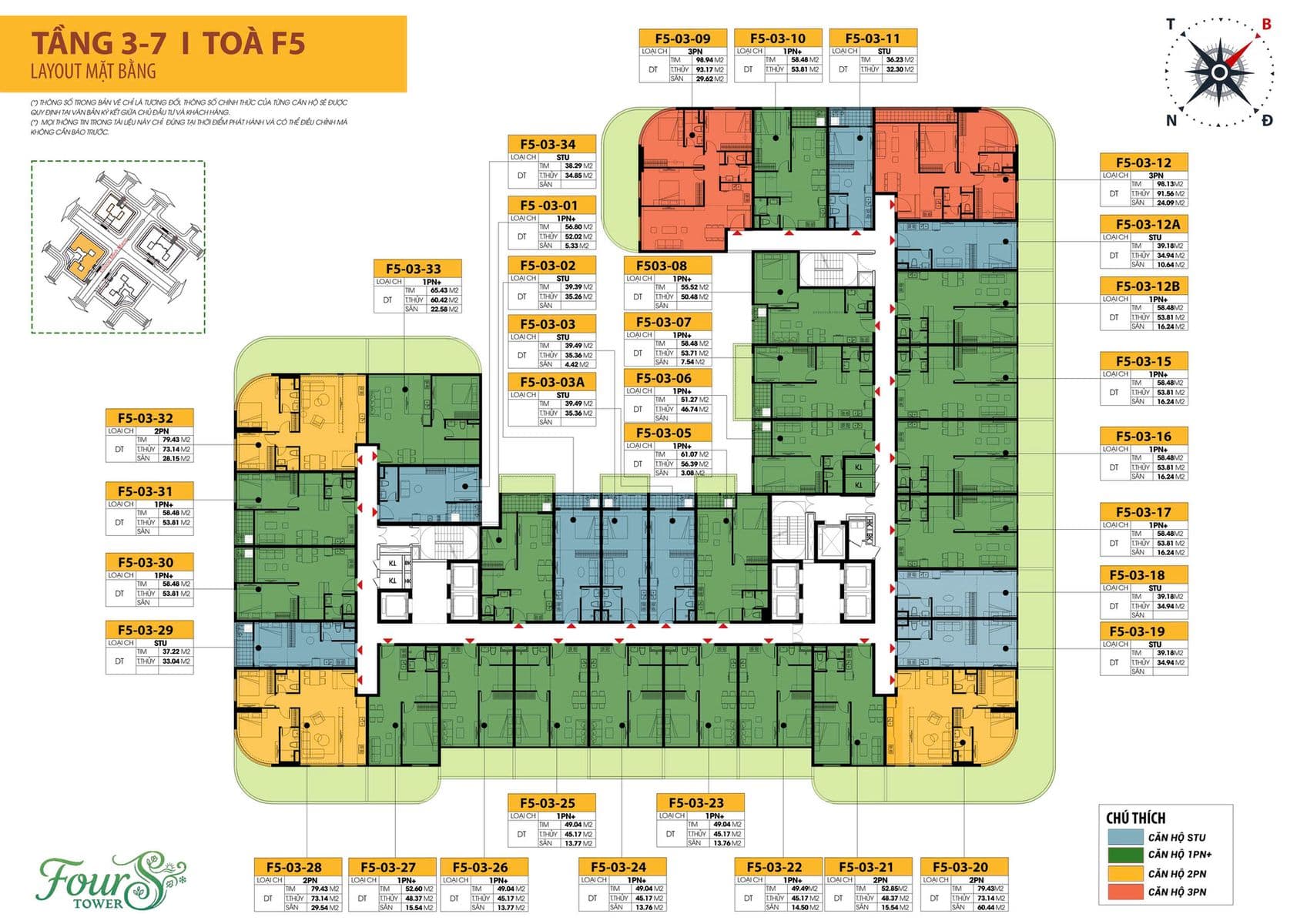 Tầng 3–7 · Tòa F5