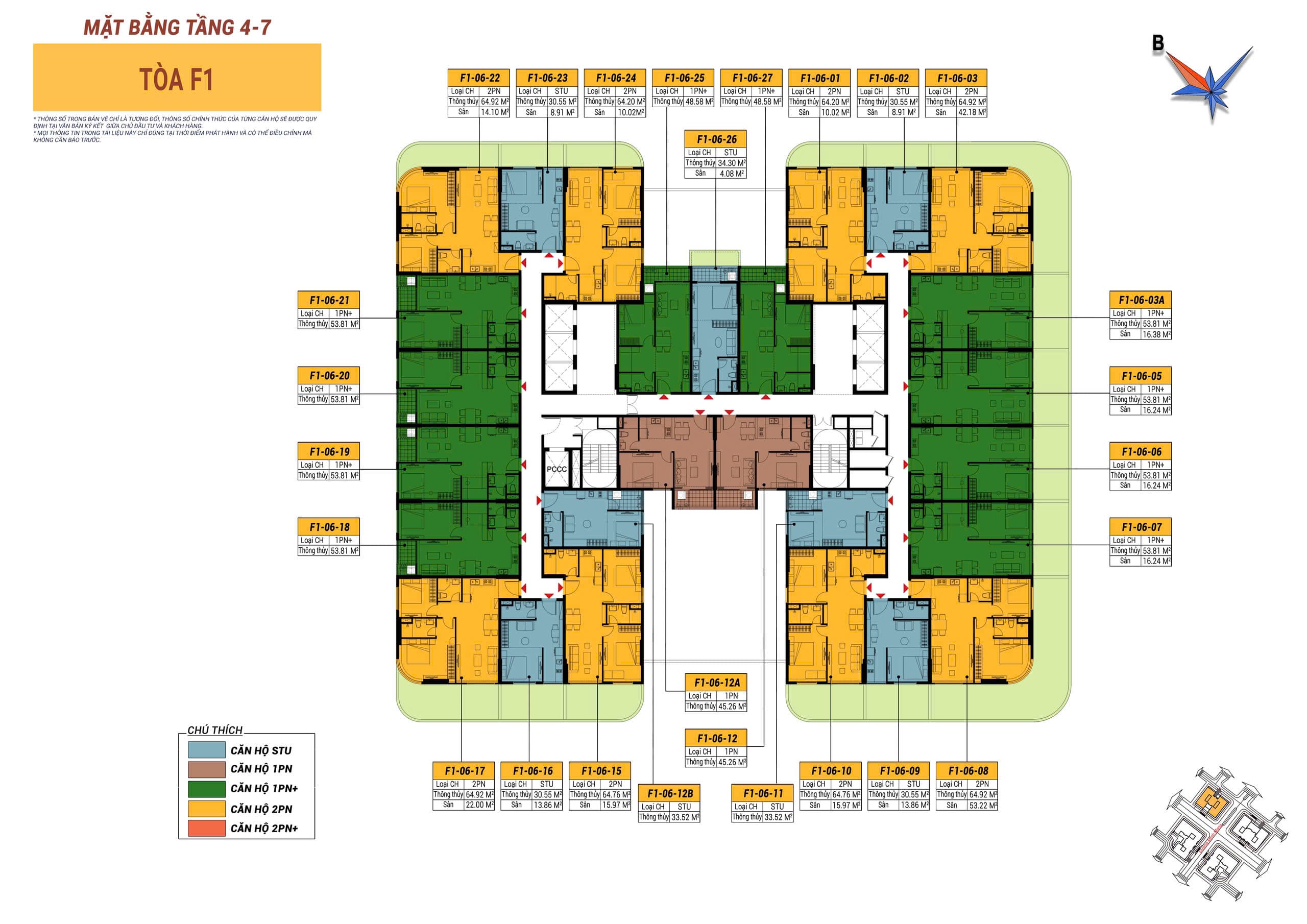 Tầng 4–7 · Tòa F1