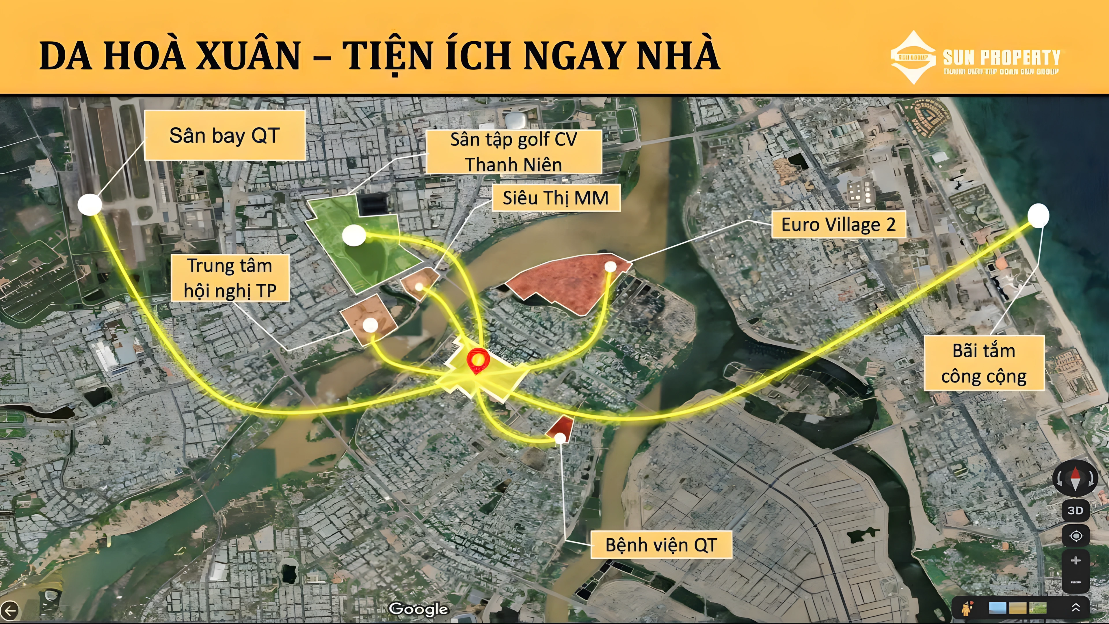 Vị trí đắc địa thuận lợi của phân khu Cồn Dầu Hòa Xuân
