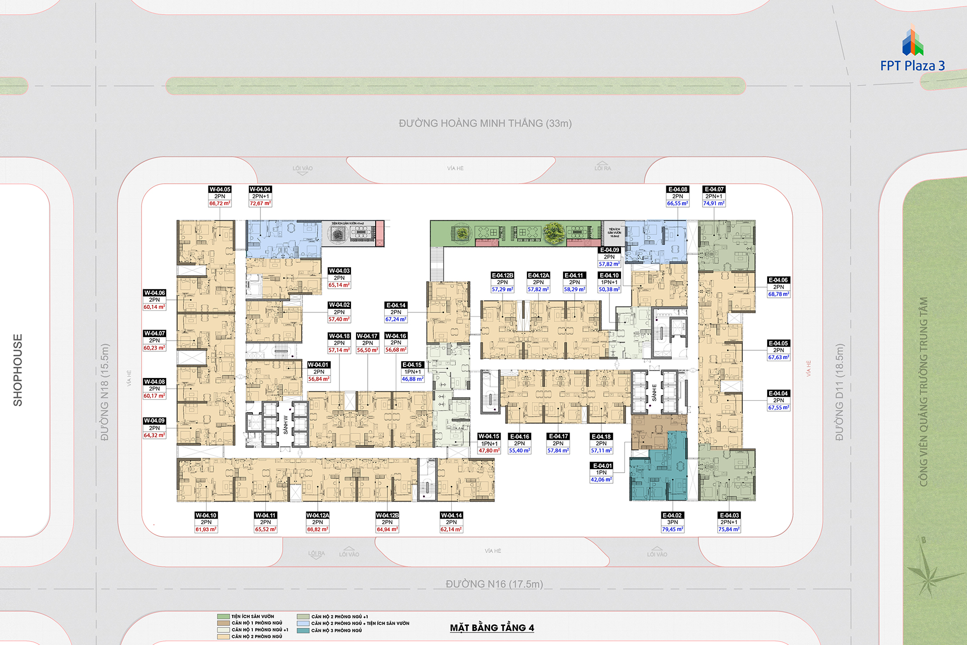 Mặt bằng tầng 4 - FPT Plaza 4 Đà Nẵng
