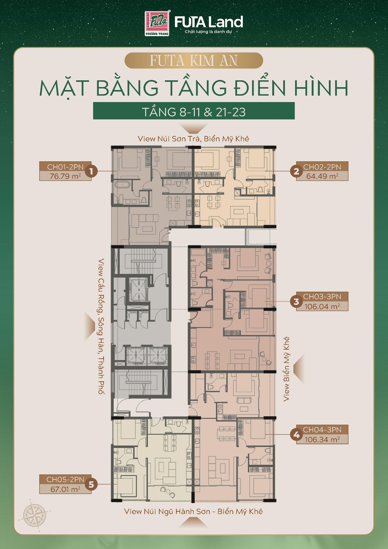Mặt bằng phân loại căn hộ FUTA Kim An Residence
