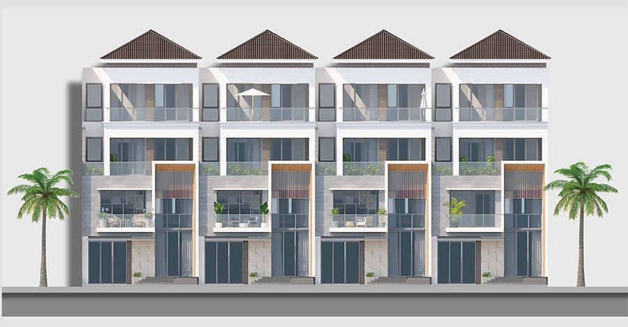 Hình Ảnh Hoàn Thiện Mặt Ngoài Của Căn Shophouse Ven Sông Nam Hòa Xuân