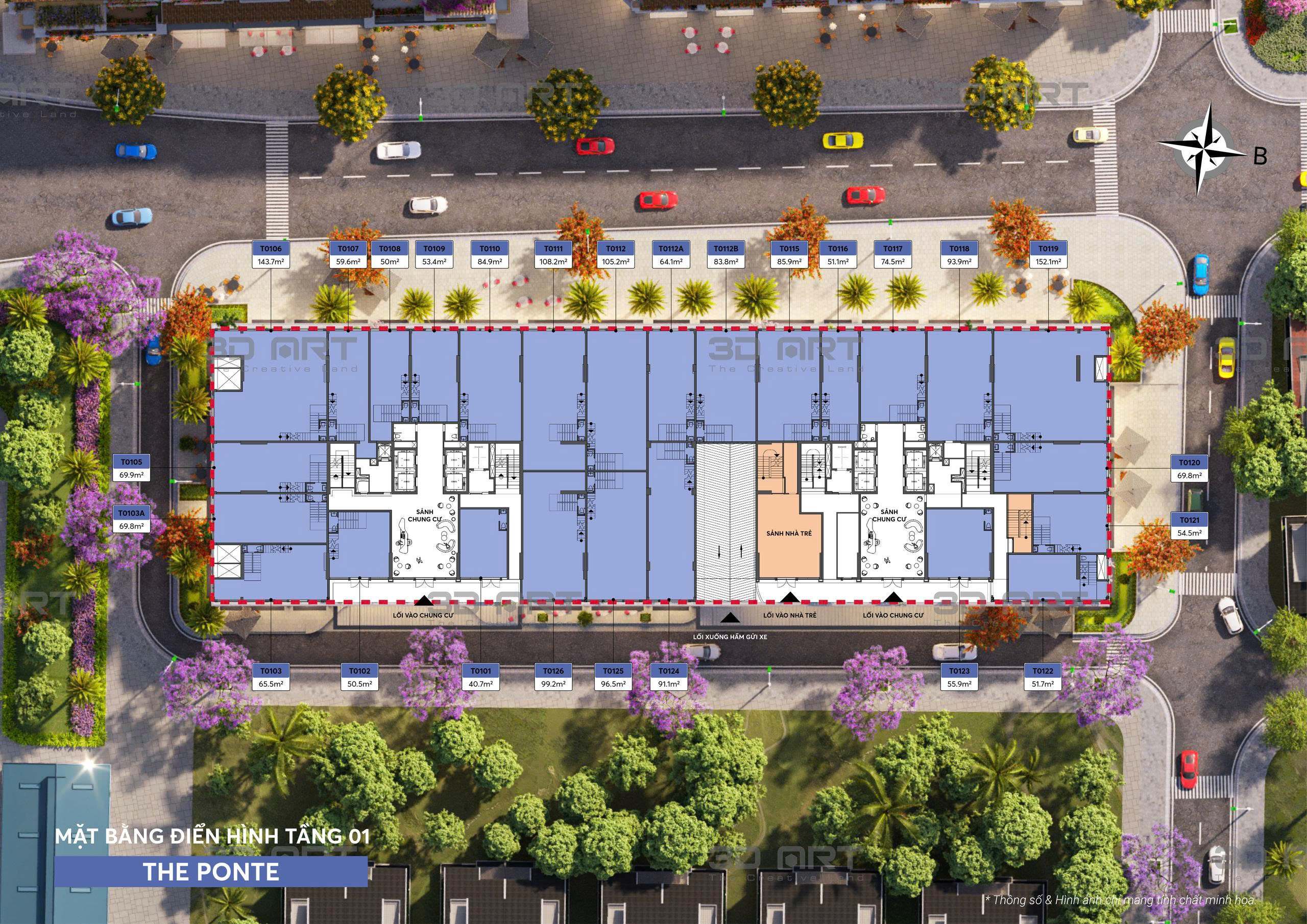 Mặt bằng Shophouse khối đế Sun Ponte Residence
