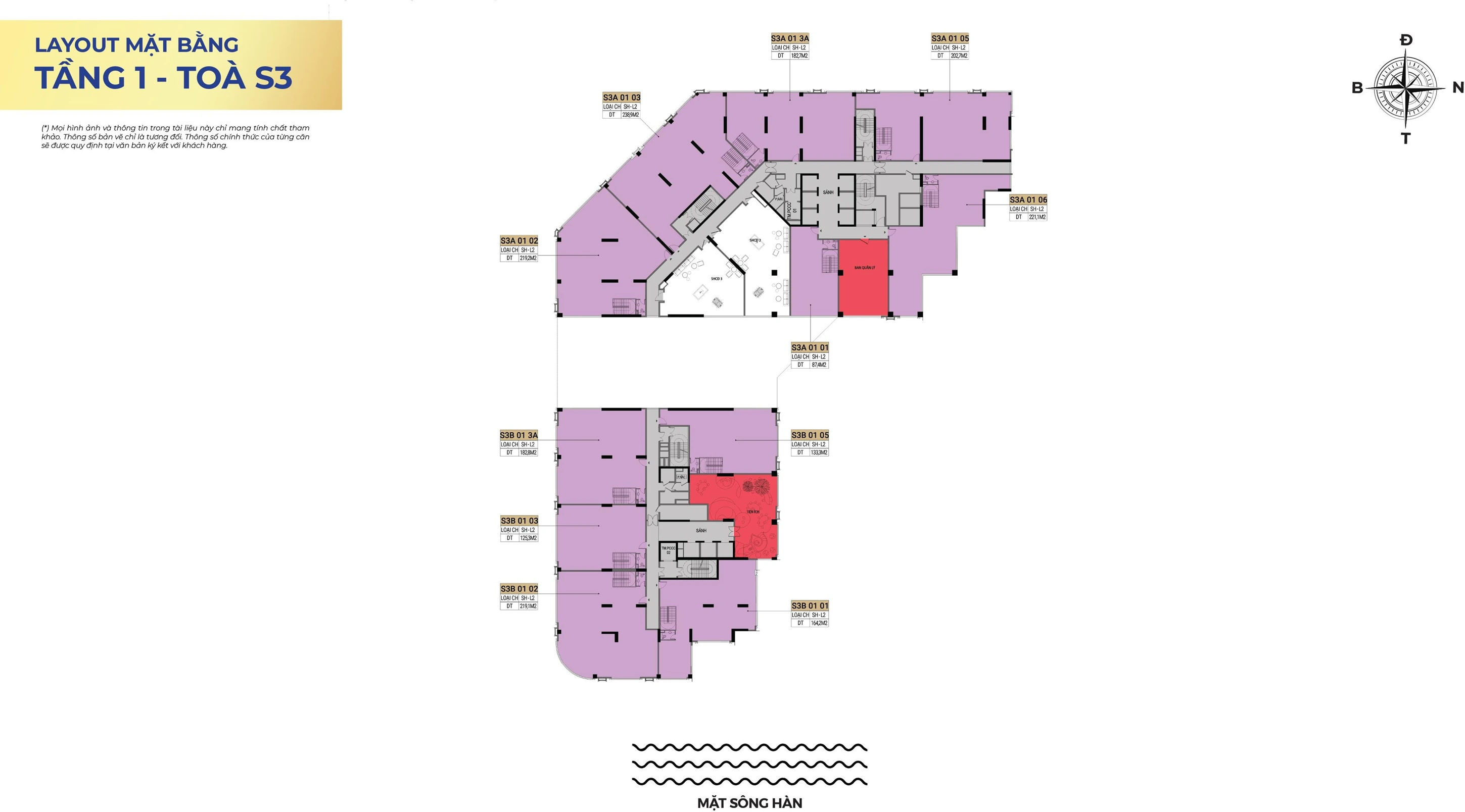 Mặt bằng Shophouse khối đế Shophouse khối đế Sun Symphony Residence Tòa S3 Tầng 2