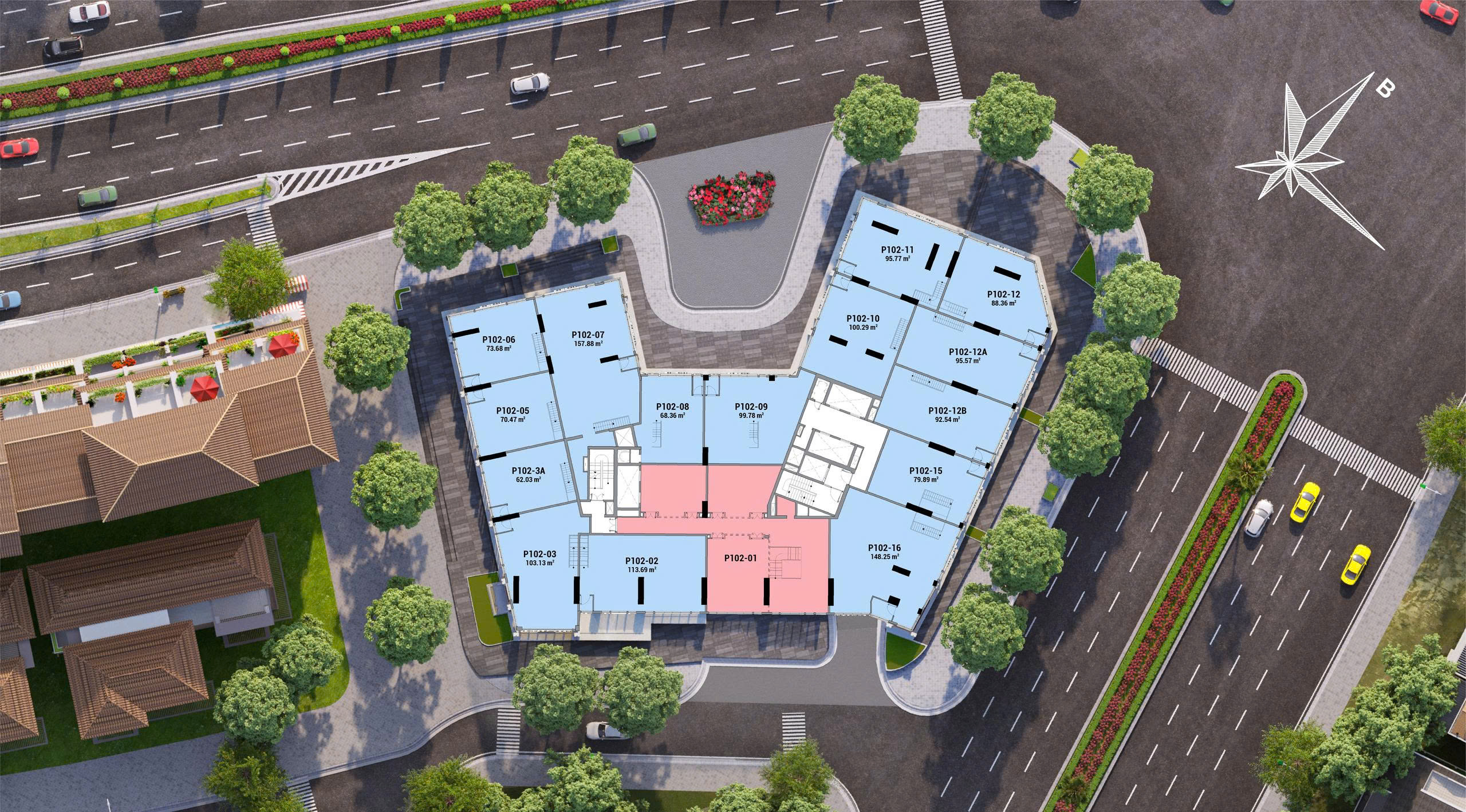 Quy hoạch và kiến trúc Shophouse khối đế - Sun Cosmo Residence Đà Nẵng