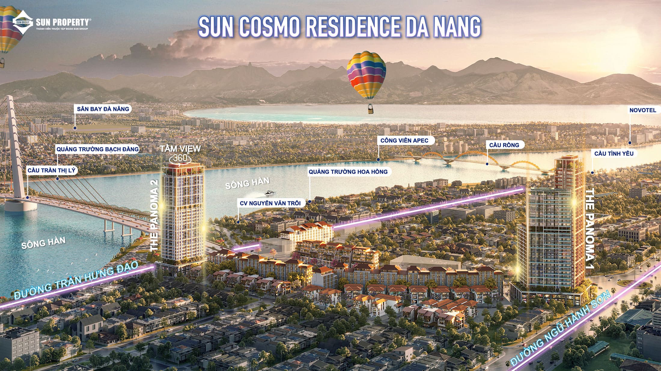 Vị trí đắc địa thuận lợi của Sun Cosmo Residence Đà Nẵng