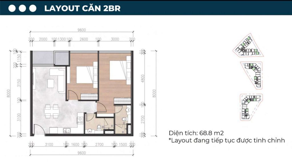 Layout 2 Phòng ngủ