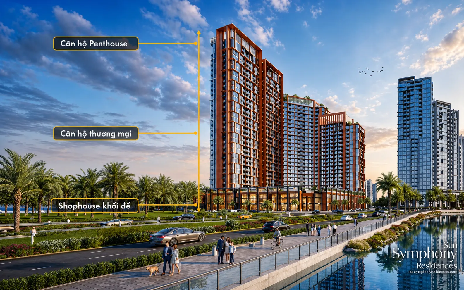 Cấu trúc tòa căn hộ Sun Symphony Residence
