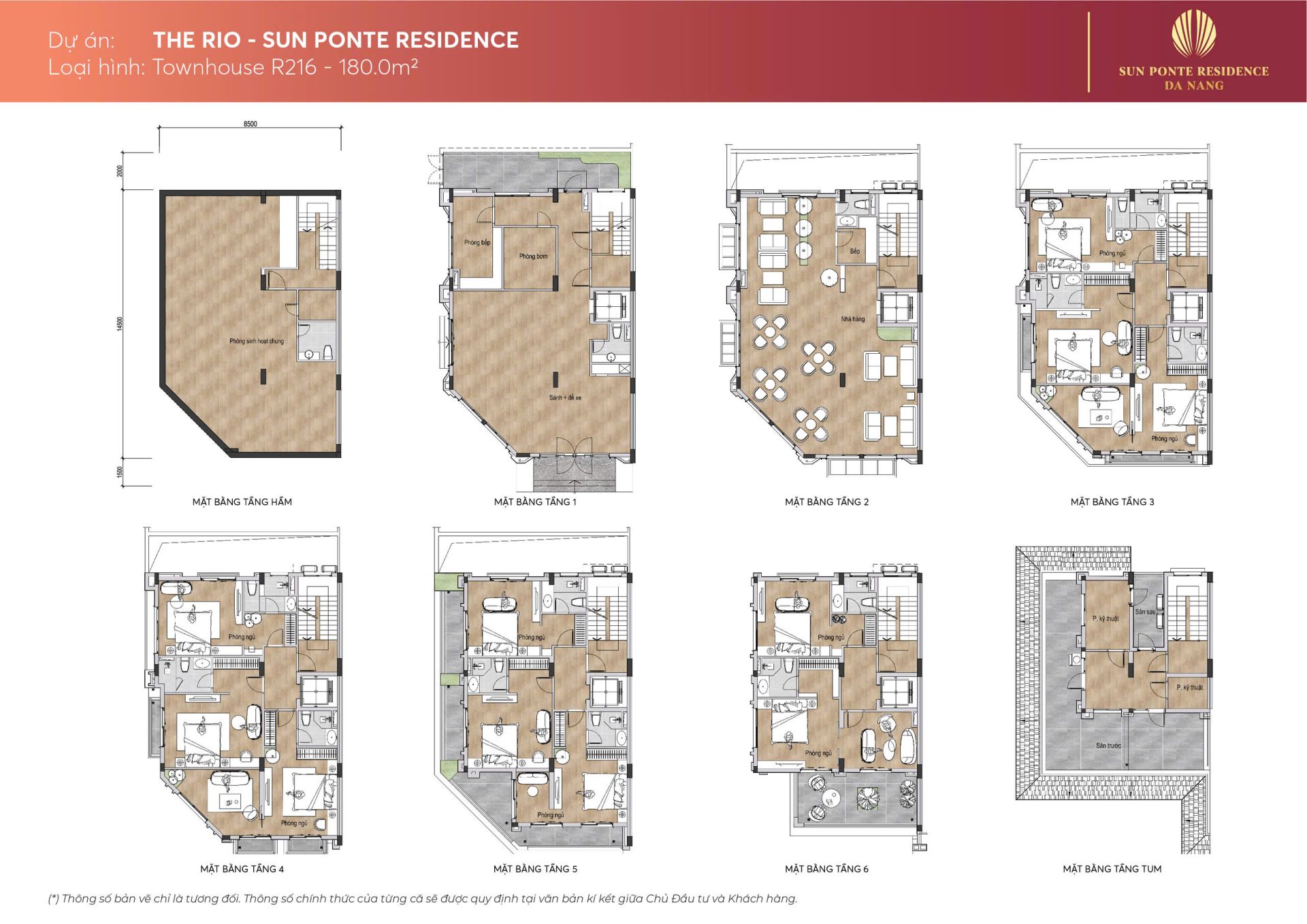 Mặt bằng Townhouse 180m2